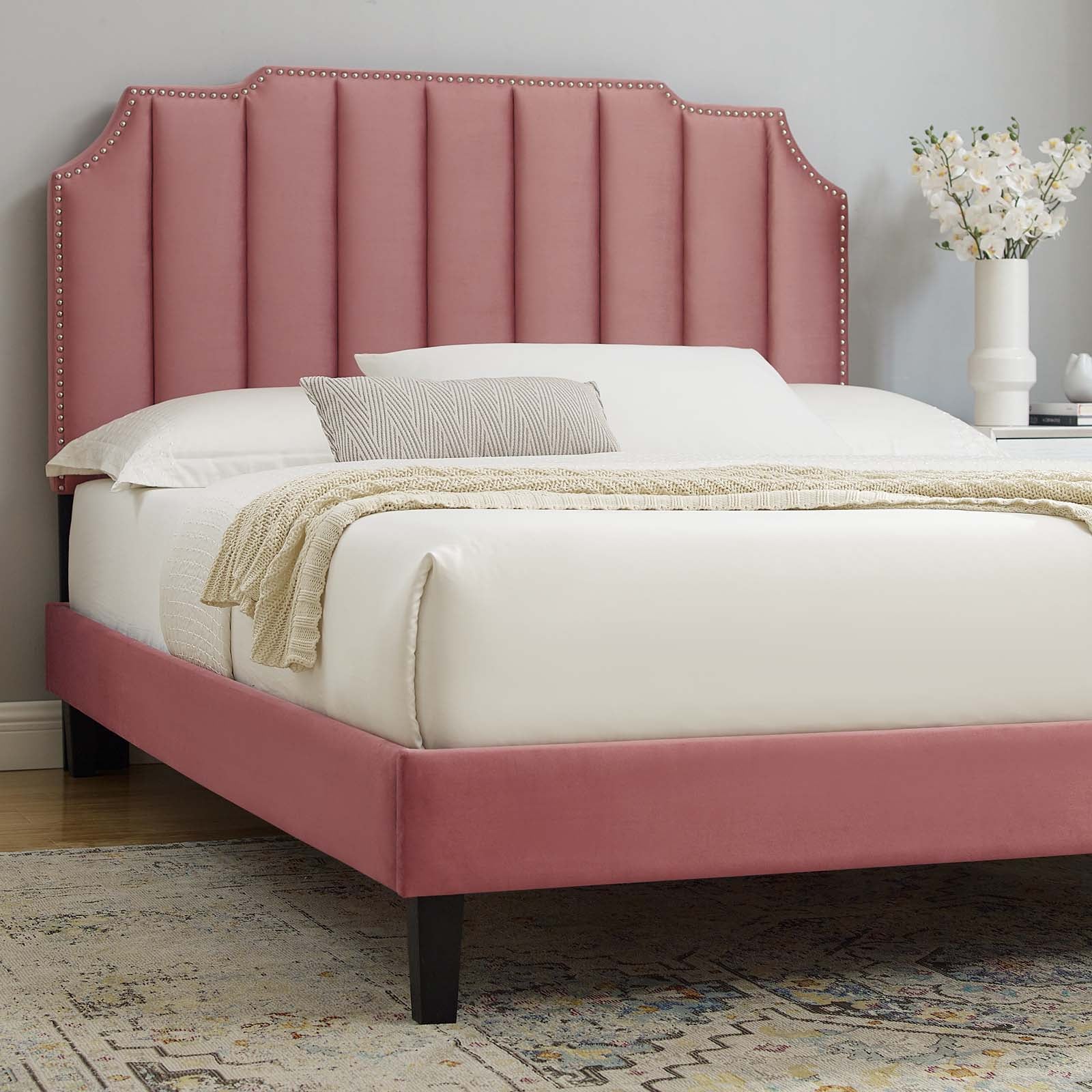 Colette King Performance Velvet Platform Bed By Modway - MOD-7075 - Image 24