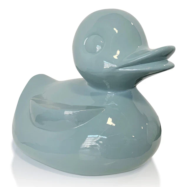 Fiberglass UV  Duck Outdoor Sculpture, Smoky Blue By Gold Leaf Design Group - Image 3