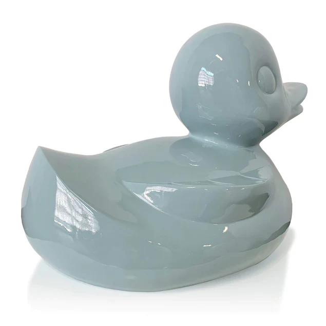 Fiberglass UV  Duck Outdoor Sculpture, Smoky Blue By Gold Leaf Design Group - Image 5
