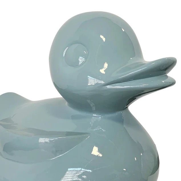 Fiberglass Duck Indore Sculpture, Smoky Blue By Gold Leaf Design Group - Image 4