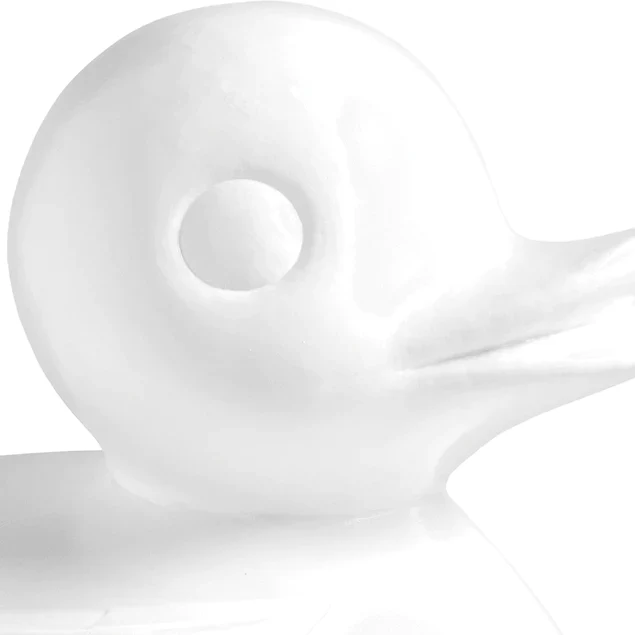 Fiberglass Duck Indore Sculpture, White By Gold Leaf Design Group - Image 3