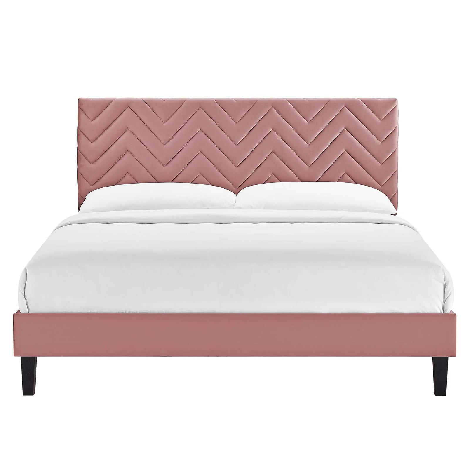 Leah Chevron Tufted Performance Velvet King Platform Bed By Modway - MOD-7009 - Image 11