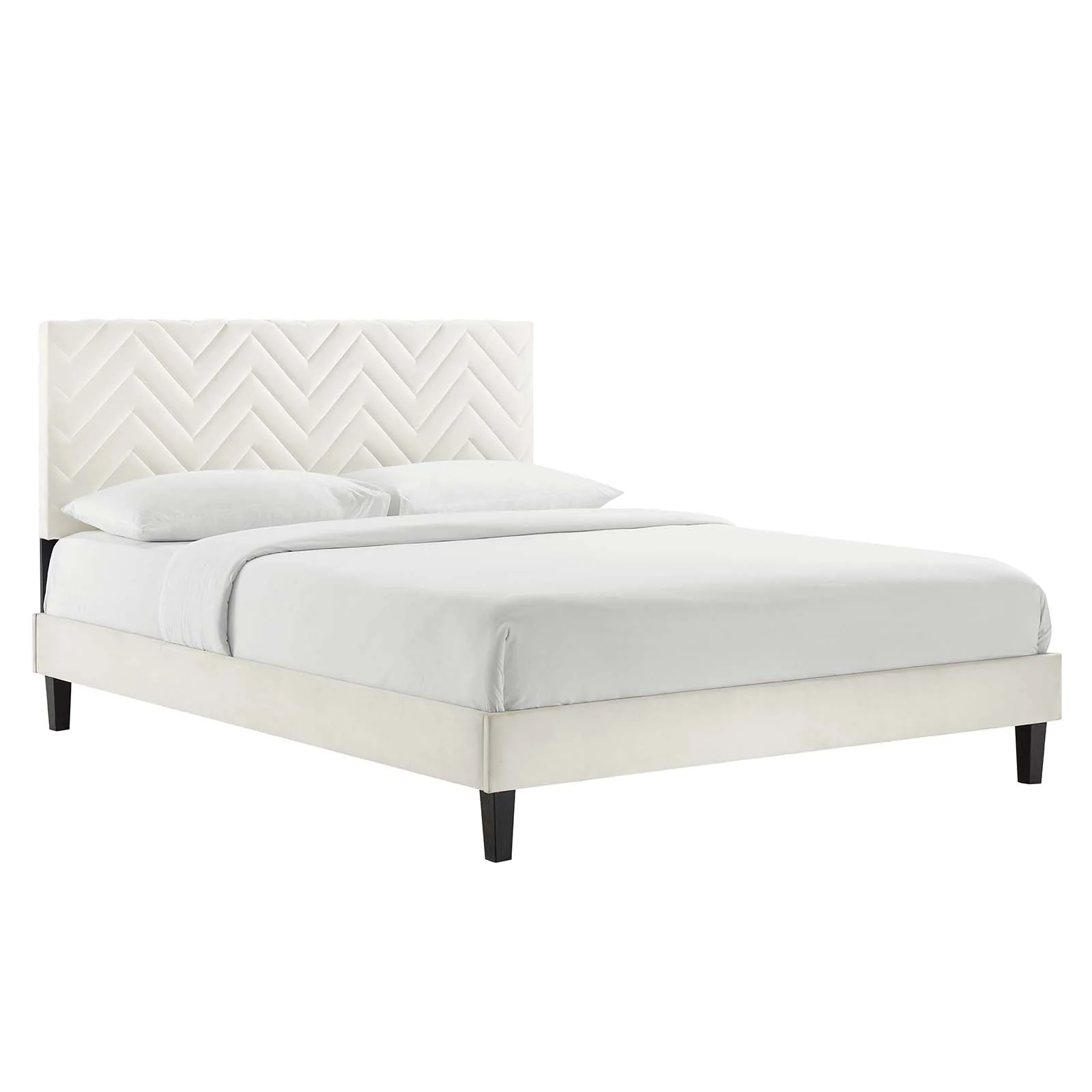 Leah Chevron Tufted Performance Velvet King Platform Bed By Modway - MOD-7009 - Image 25