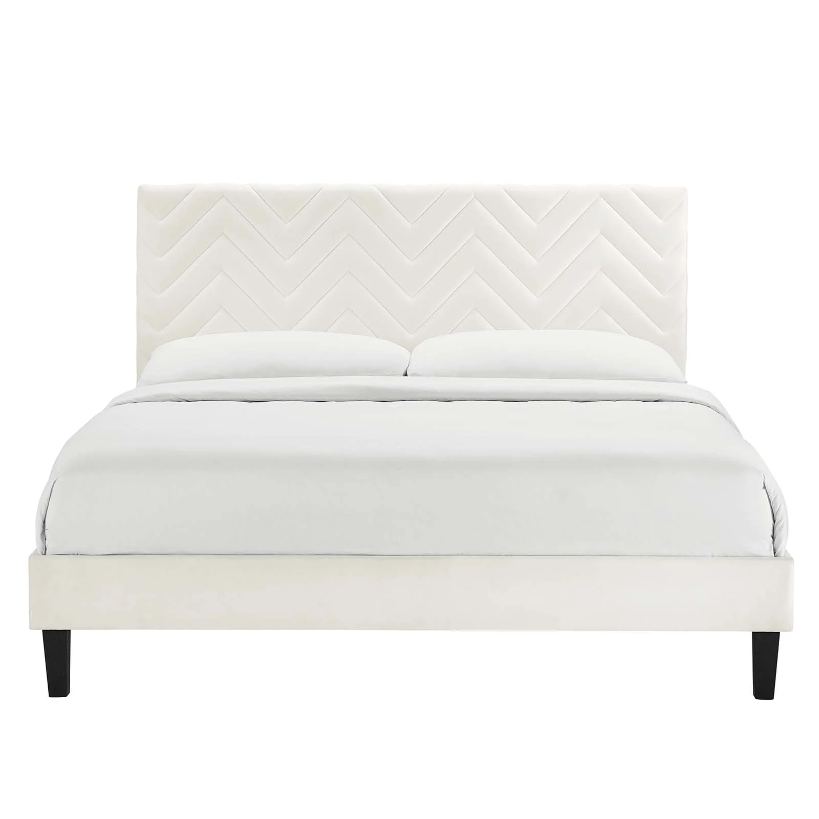 Leah Chevron Tufted Performance Velvet King Platform Bed By Modway - MOD-7009 - Image 27