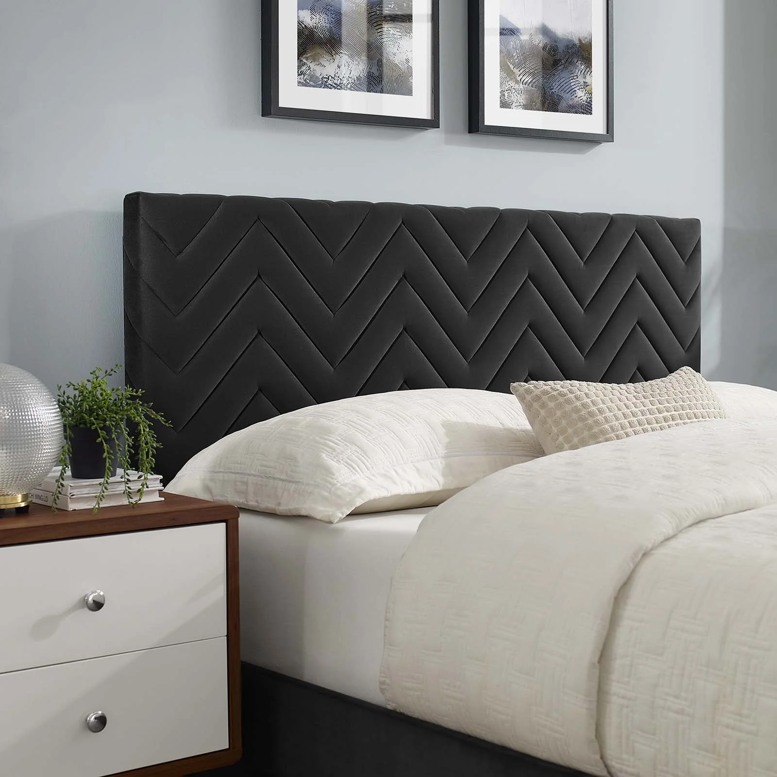 Leah Chevron Tufted Performance Velvet King Platform Bed By Modway - MOD-7009 - Image 8