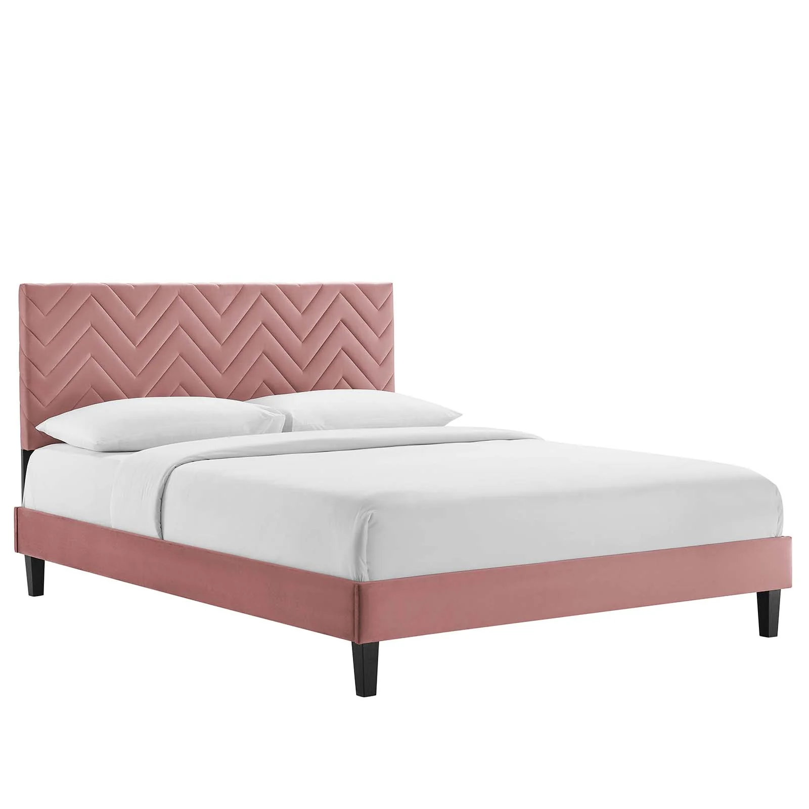 Leah Chevron Tufted Performance Velvet King Platform Bed By Modway - MOD-7009 - Image 9