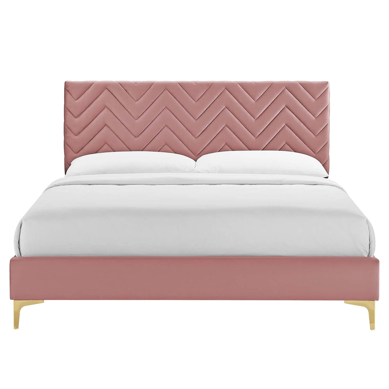 Leah Chevron Tufted Performance Velvet King Platform Bed By Modway - MOD-7013 - Image 11