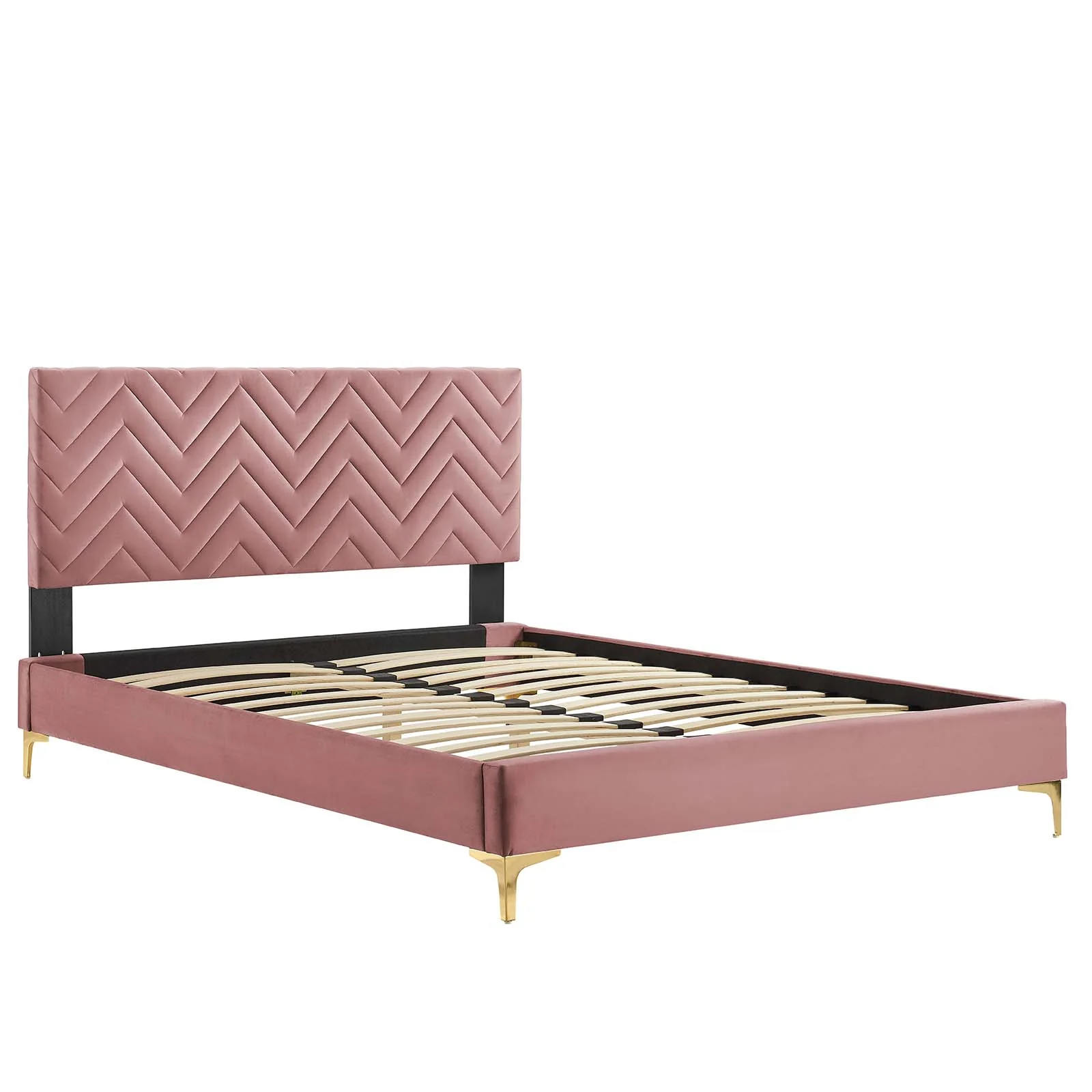 Leah Chevron Tufted Performance Velvet King Platform Bed By Modway - MOD-7013 - Image 12