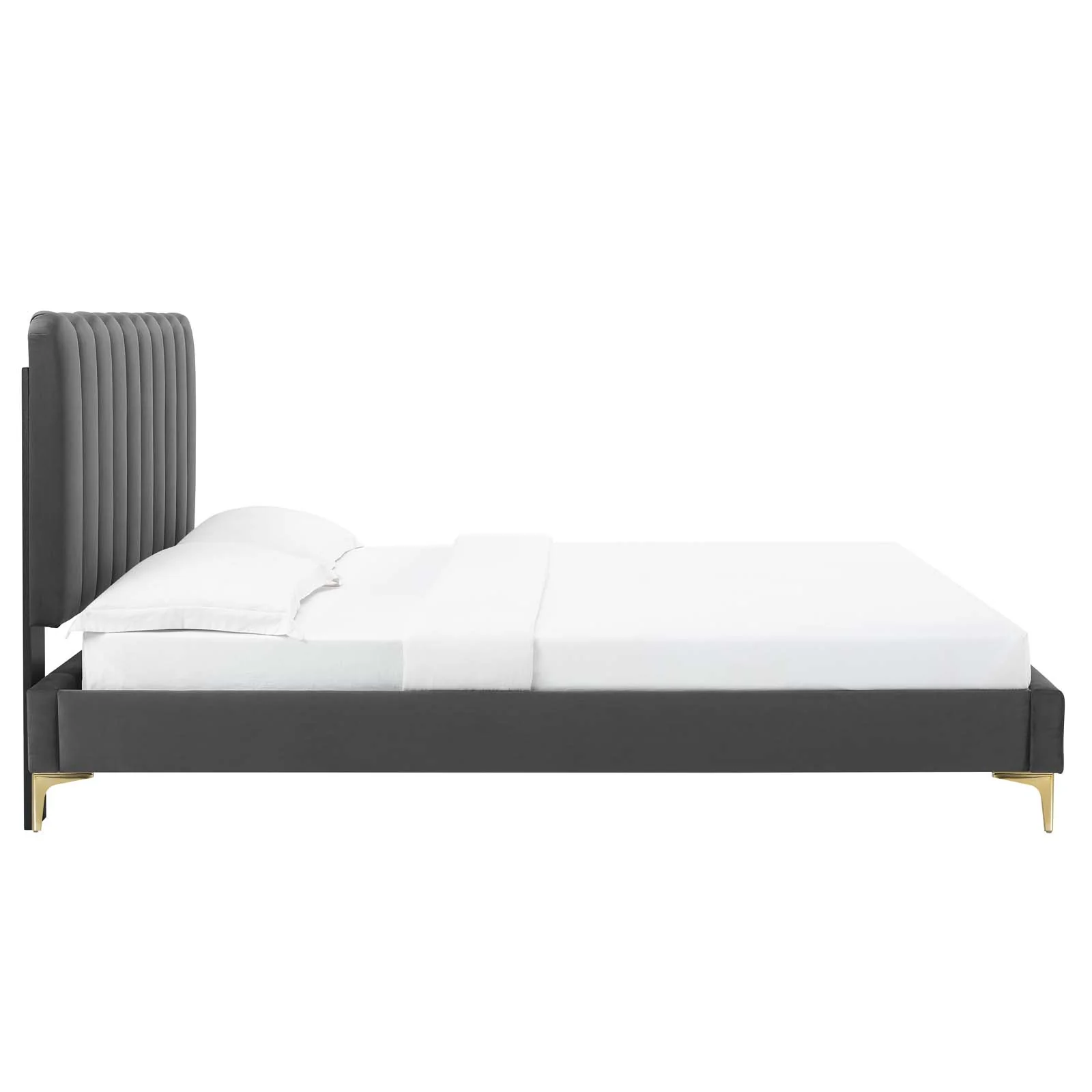 Reagan King Performance Velvet Platform Bed By Modway - MOD-7076 - Image 11