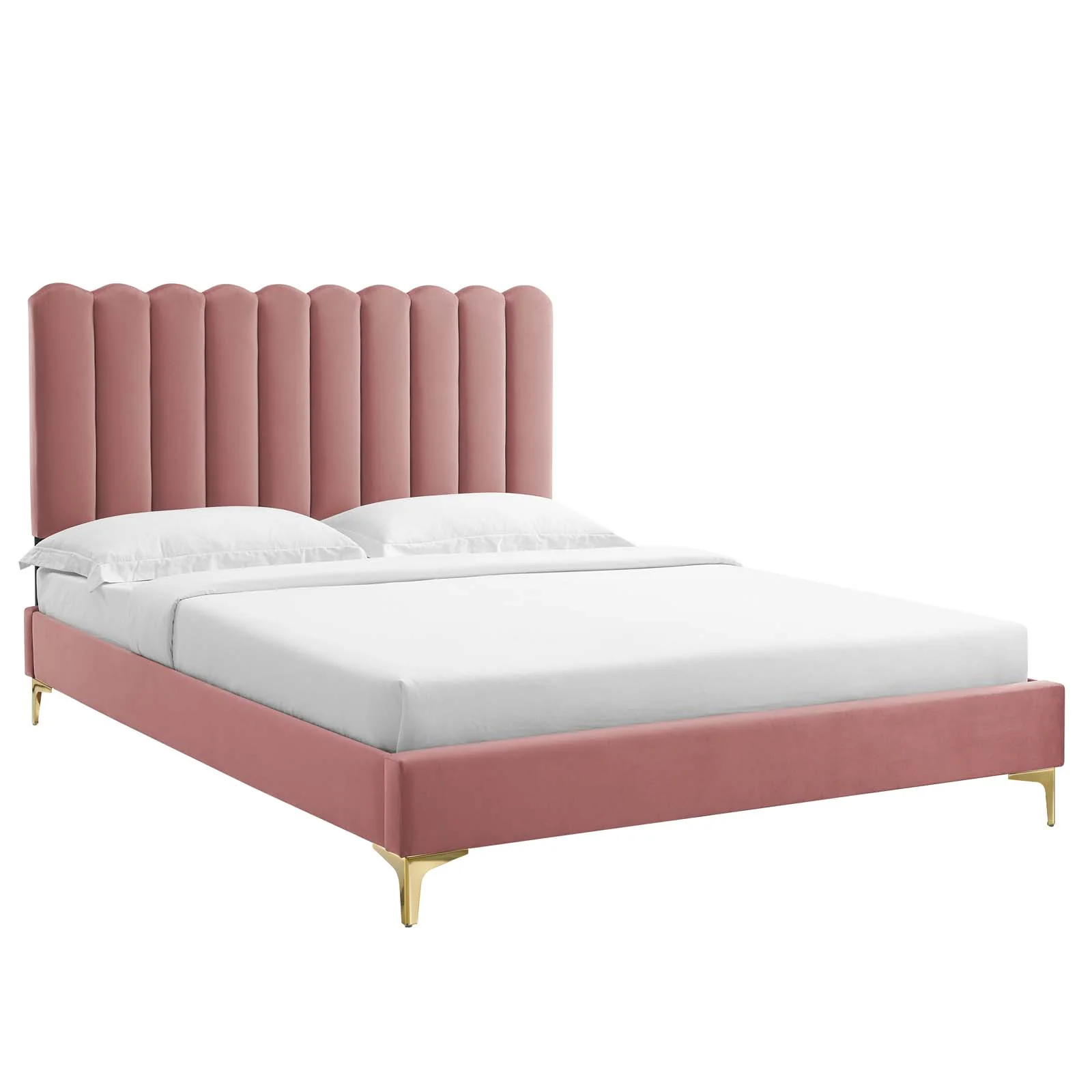 Reagan King Performance Velvet Platform Bed By Modway - MOD-7076 - Image 17