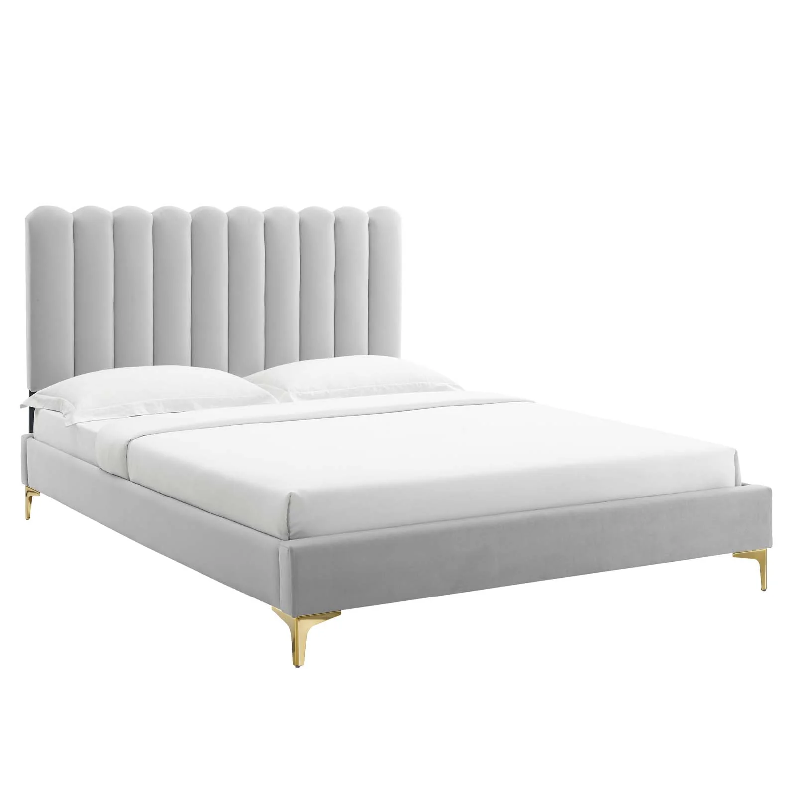 Reagan King Performance Velvet Platform Bed By Modway - MOD-7076 - Image 33