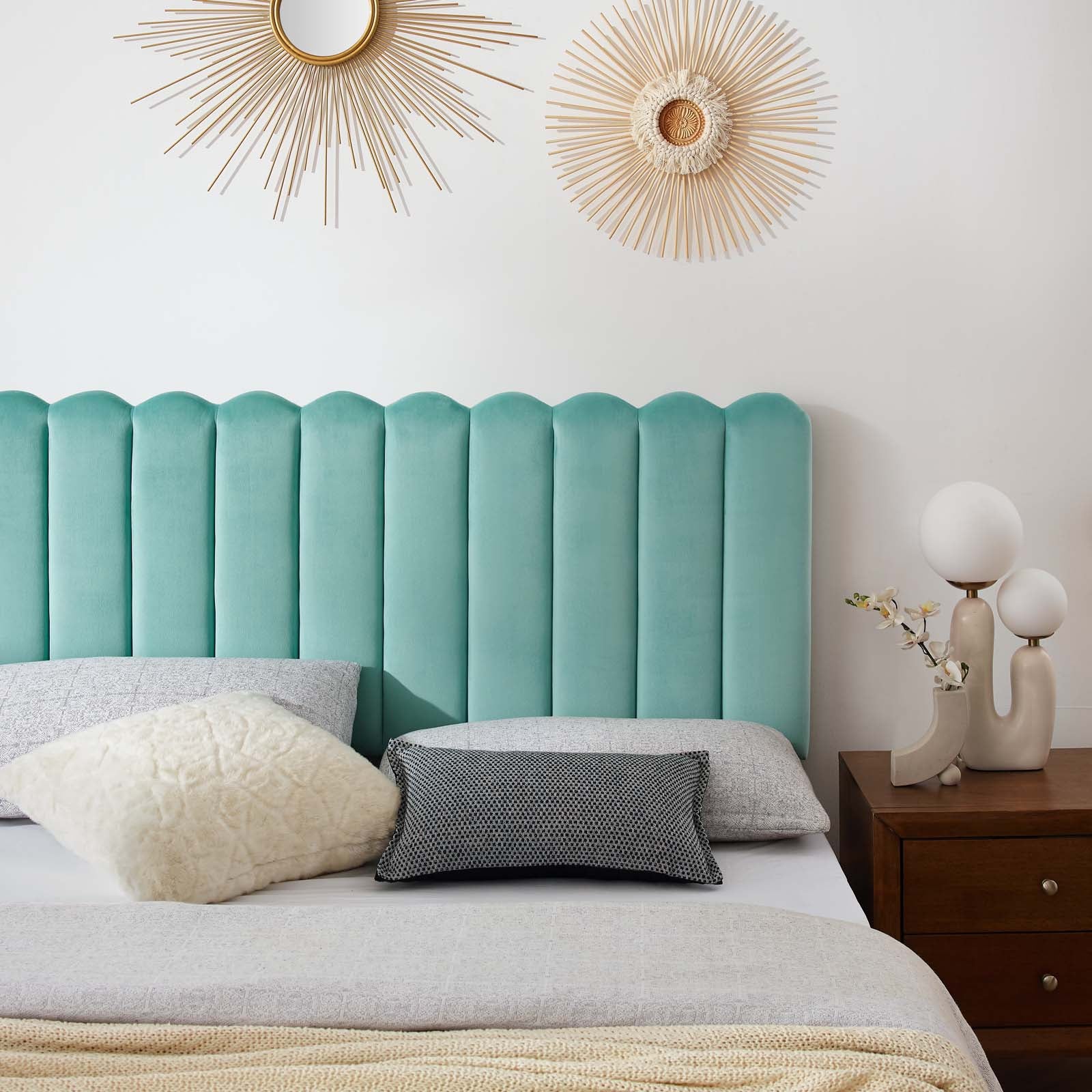 Reagan King Performance Velvet Platform Bed By Modway - MOD-7076 - Image 56