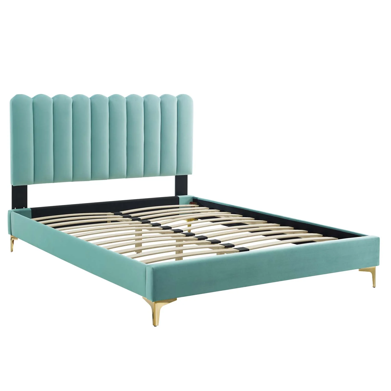 Reagan King Performance Velvet Platform Bed By Modway - MOD-7076 - Image 58