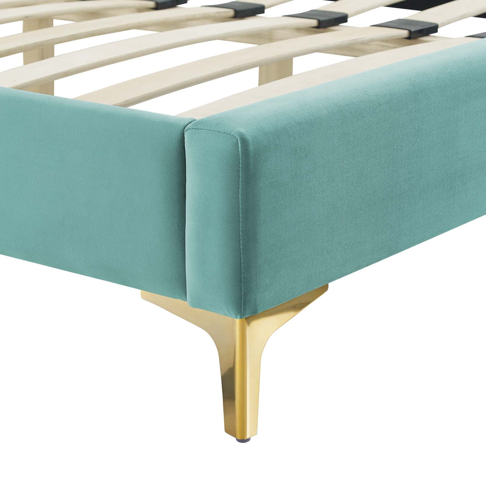 Reagan King Performance Velvet Platform Bed By Modway - MOD-7076 - Image 61