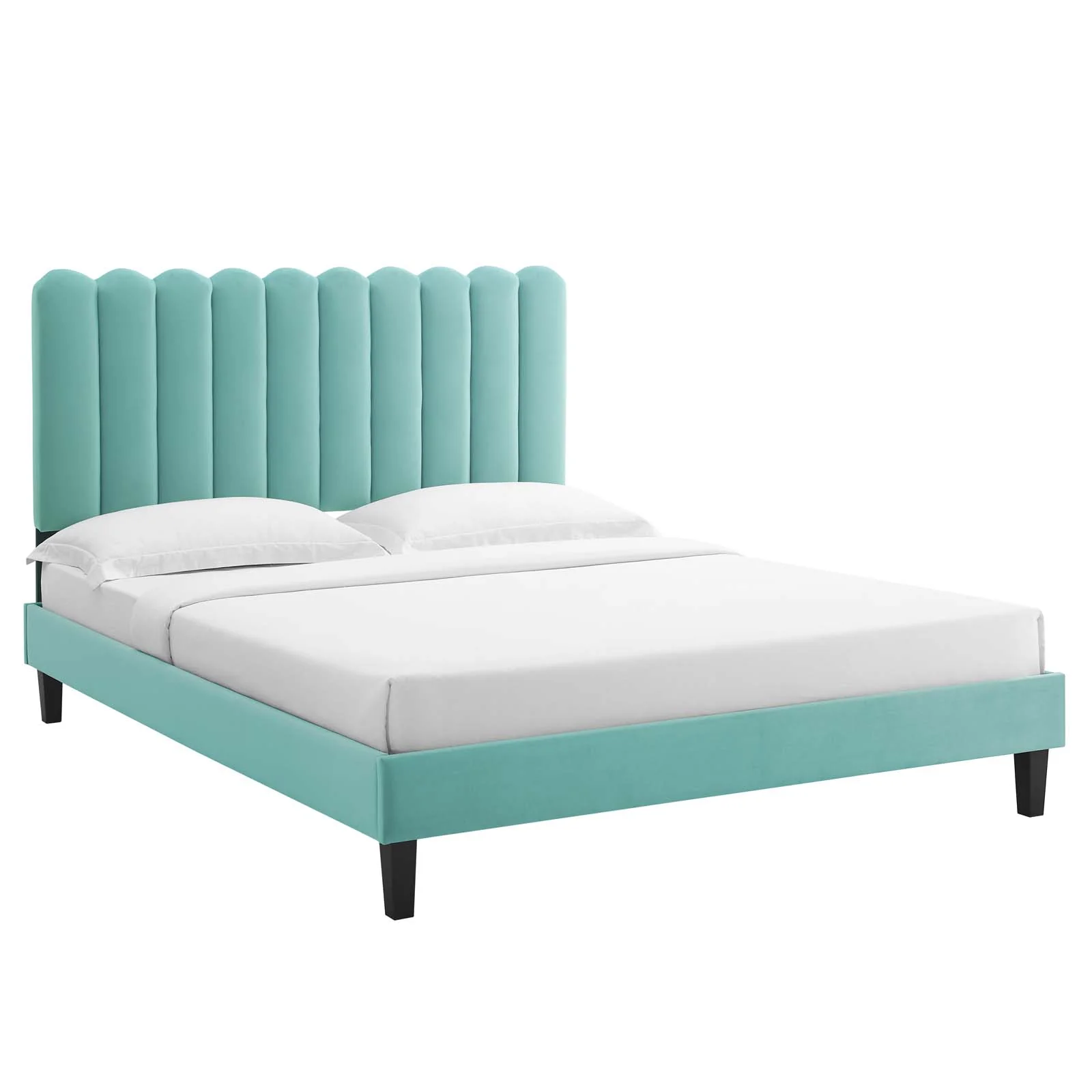 Reagan King Performance Velvet Platform Bed By Modway - MOD-7078 - Image 49