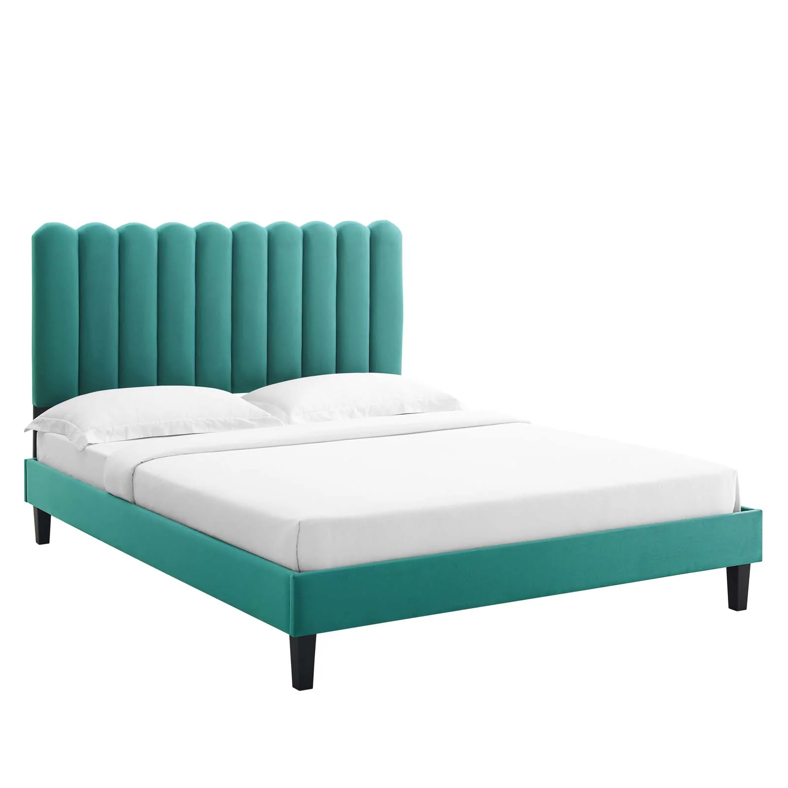 Reagan King Performance Velvet Platform Bed By Modway - MOD-7078 - Image 97