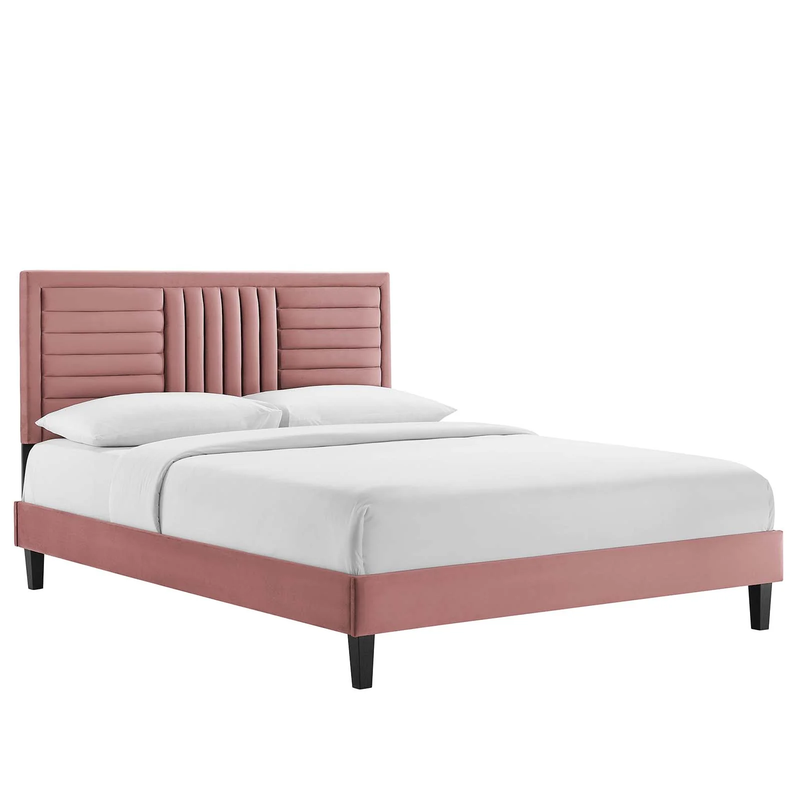 Sofia Channel Tufted Performance Velvet King Platform Bed By Modway - MOD-7011 - Image 8