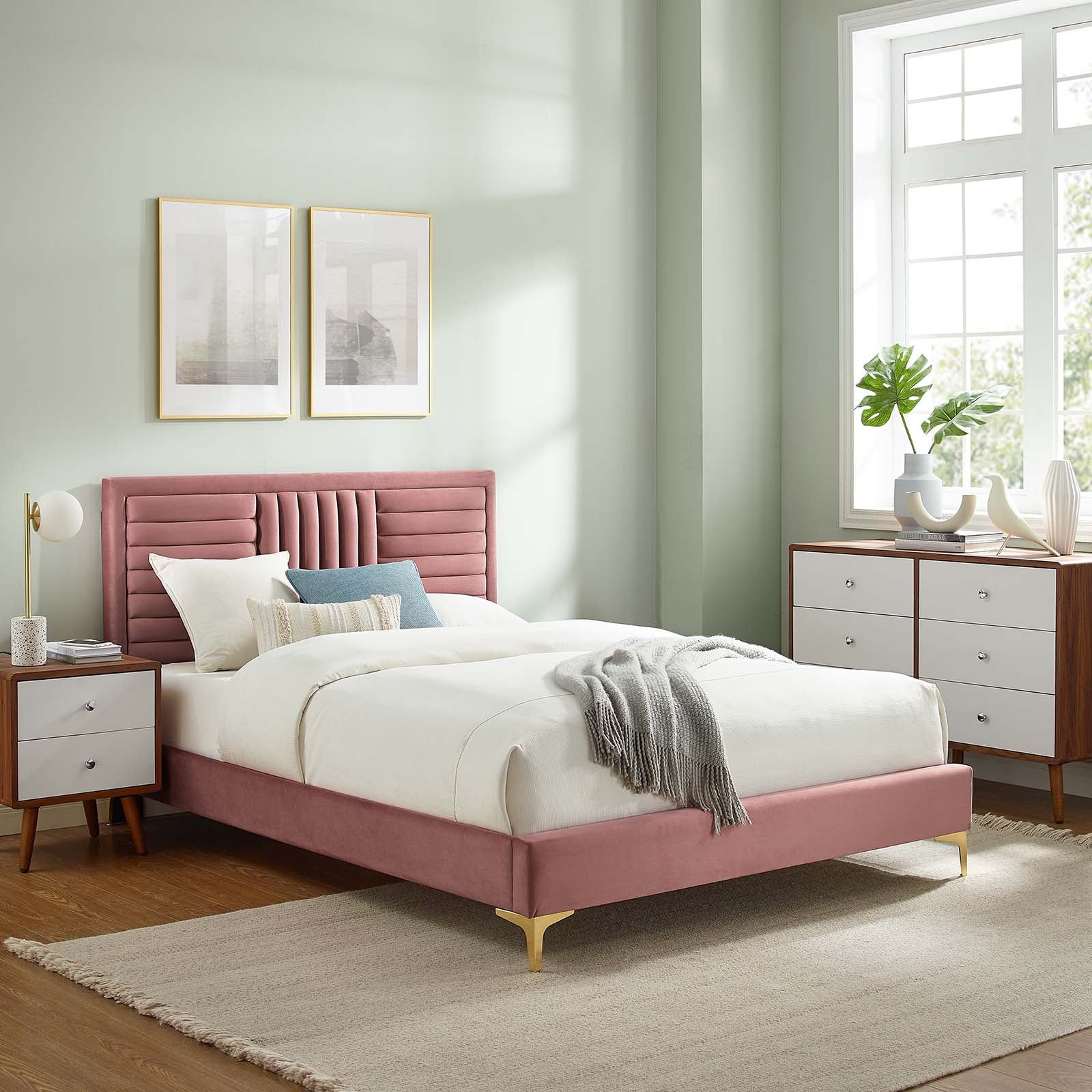 Sofia Channel Tufted Performance Velvet King Platform Bed By Modway - MOD-7015 - Image 16