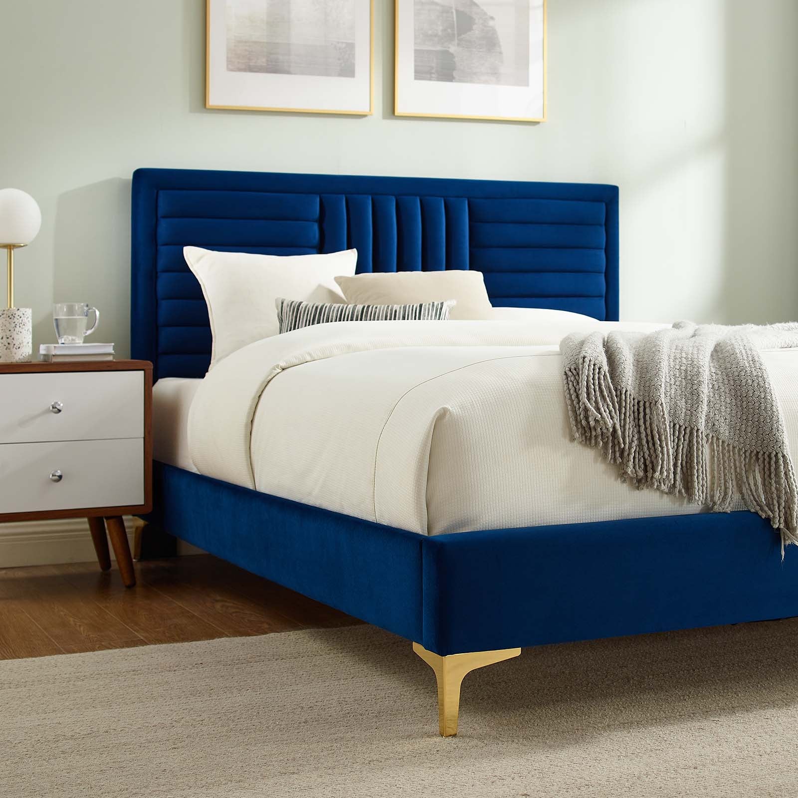 Sofia Channel Tufted Performance Velvet King Platform Bed By Modway - MOD-7015 - Image 23