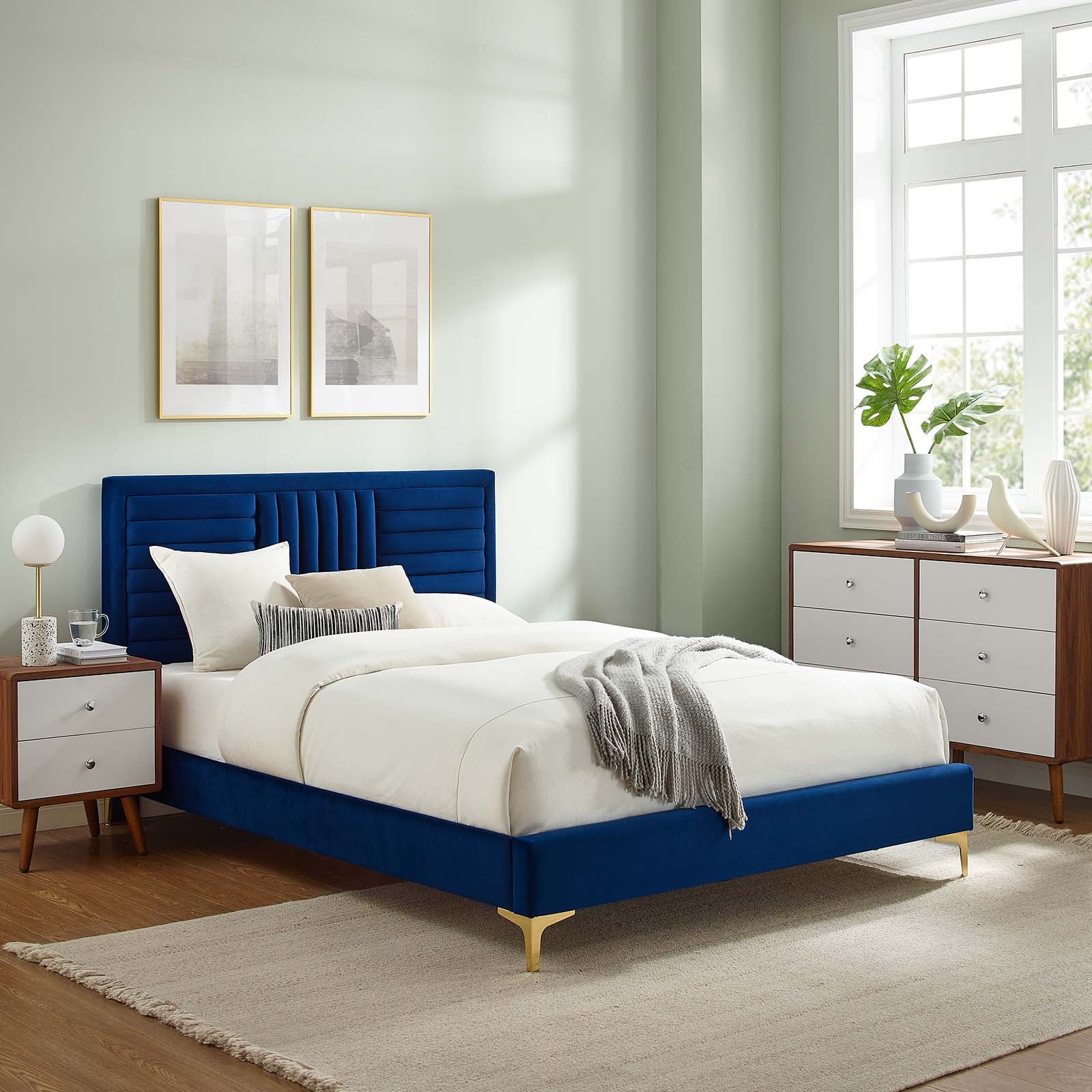 Sofia Channel Tufted Performance Velvet King Platform Bed By Modway - MOD-7015 - Image 24