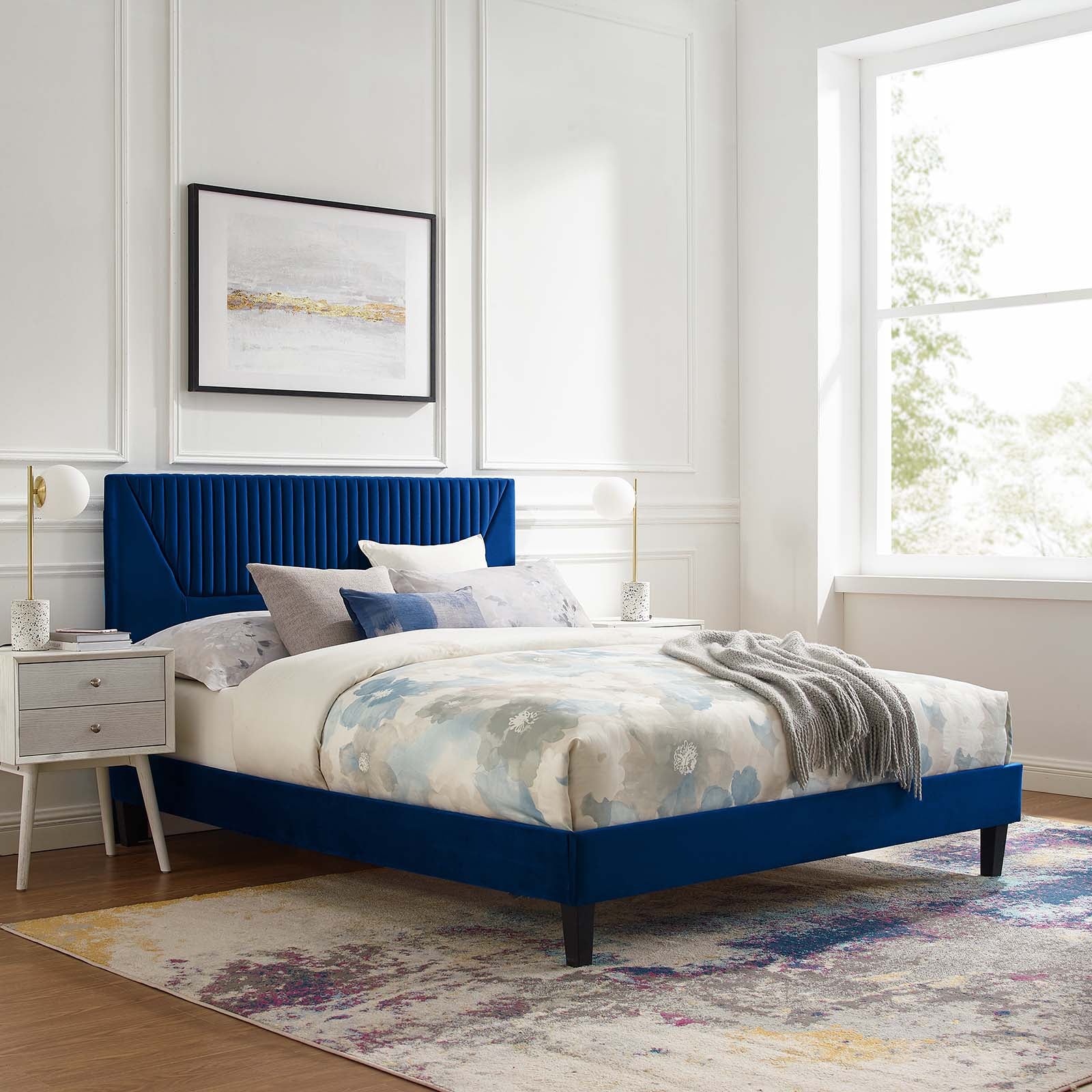 Yasmine Channel Tufted Performance Velvet King Platform Bed By Modway - MOD-7012 - Image 24