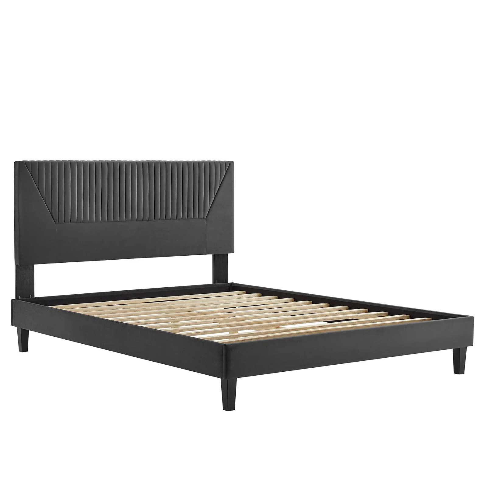 Yasmine Channel Tufted Performance Velvet King Platform Bed By Modway - MOD-7012 - Image 5
