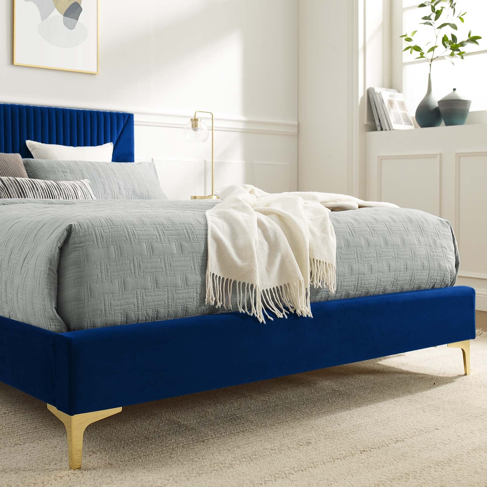 Yasmine Channel Tufted Performance Velvet King Platform Bed By Modway - MOD-7016 - Image 23