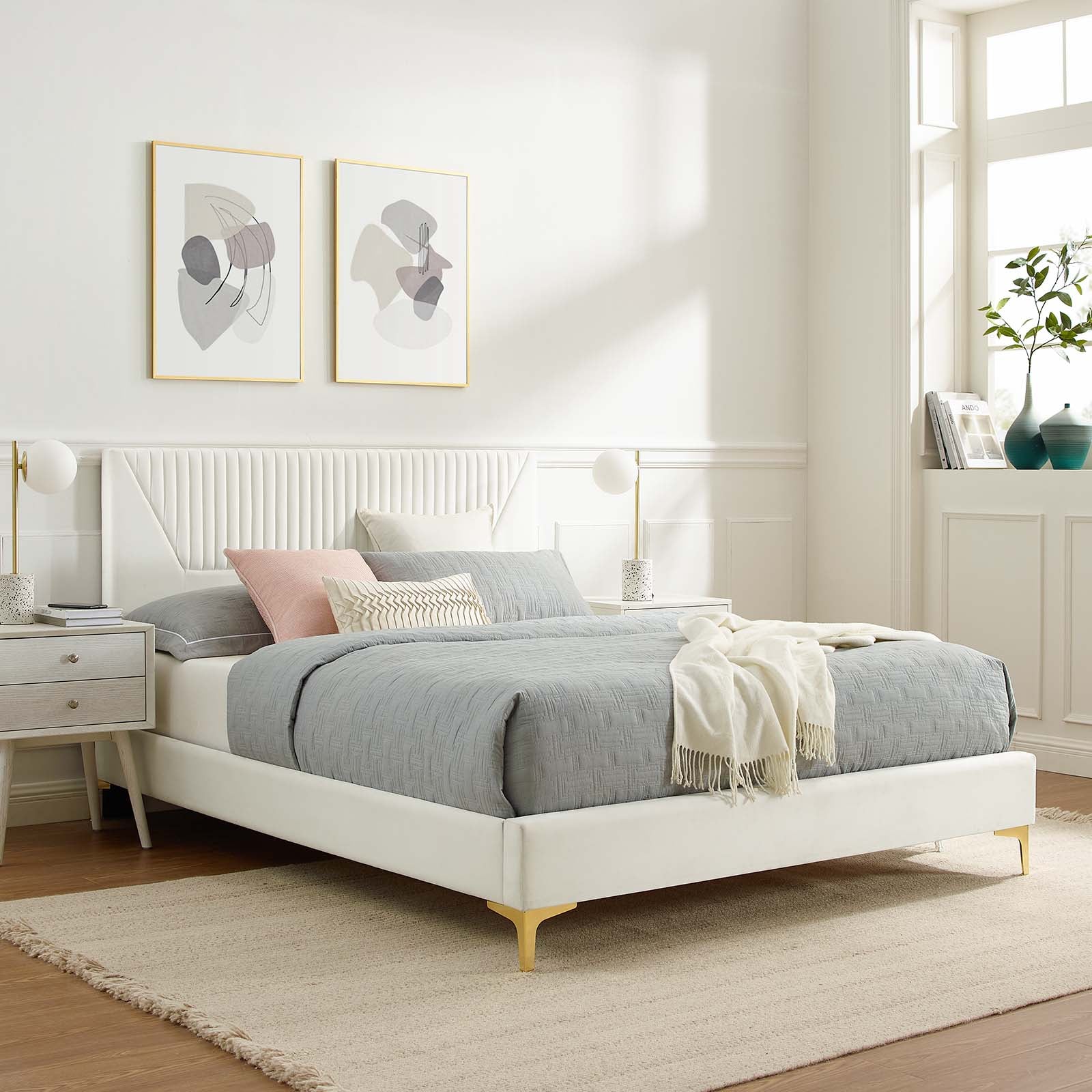 Yasmine Channel Tufted Performance Velvet King Platform Bed By Modway - MOD-7016 - Image 32