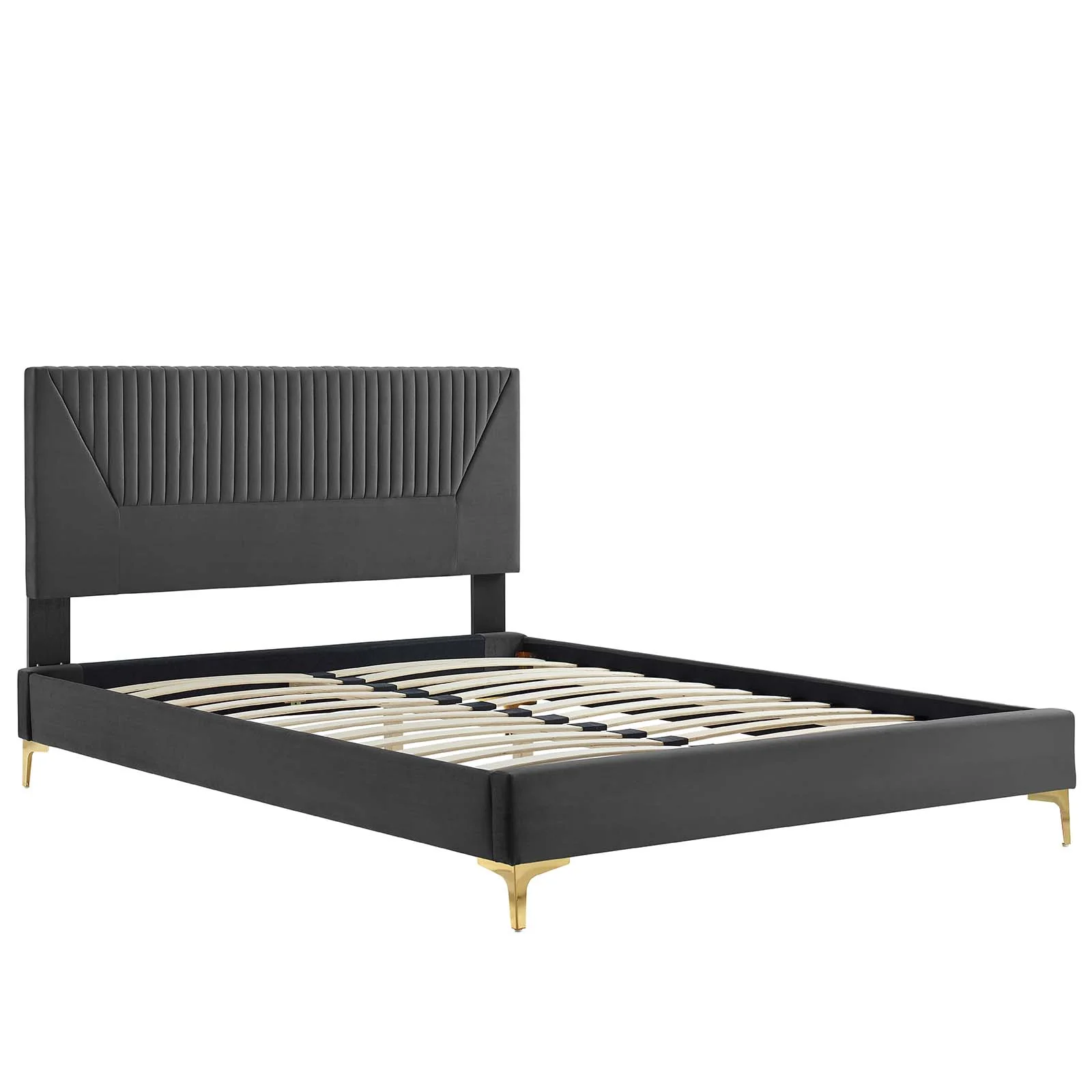 Yasmine Channel Tufted Performance Velvet King Platform Bed By Modway - MOD-7016 - Image 5