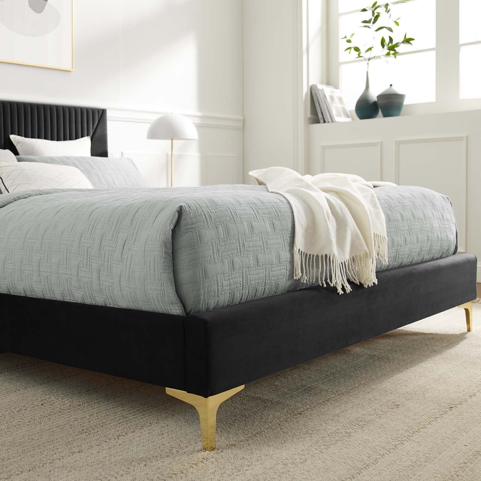 Yasmine Channel Tufted Performance Velvet King Platform Bed By Modway - MOD-7016 - Image 8