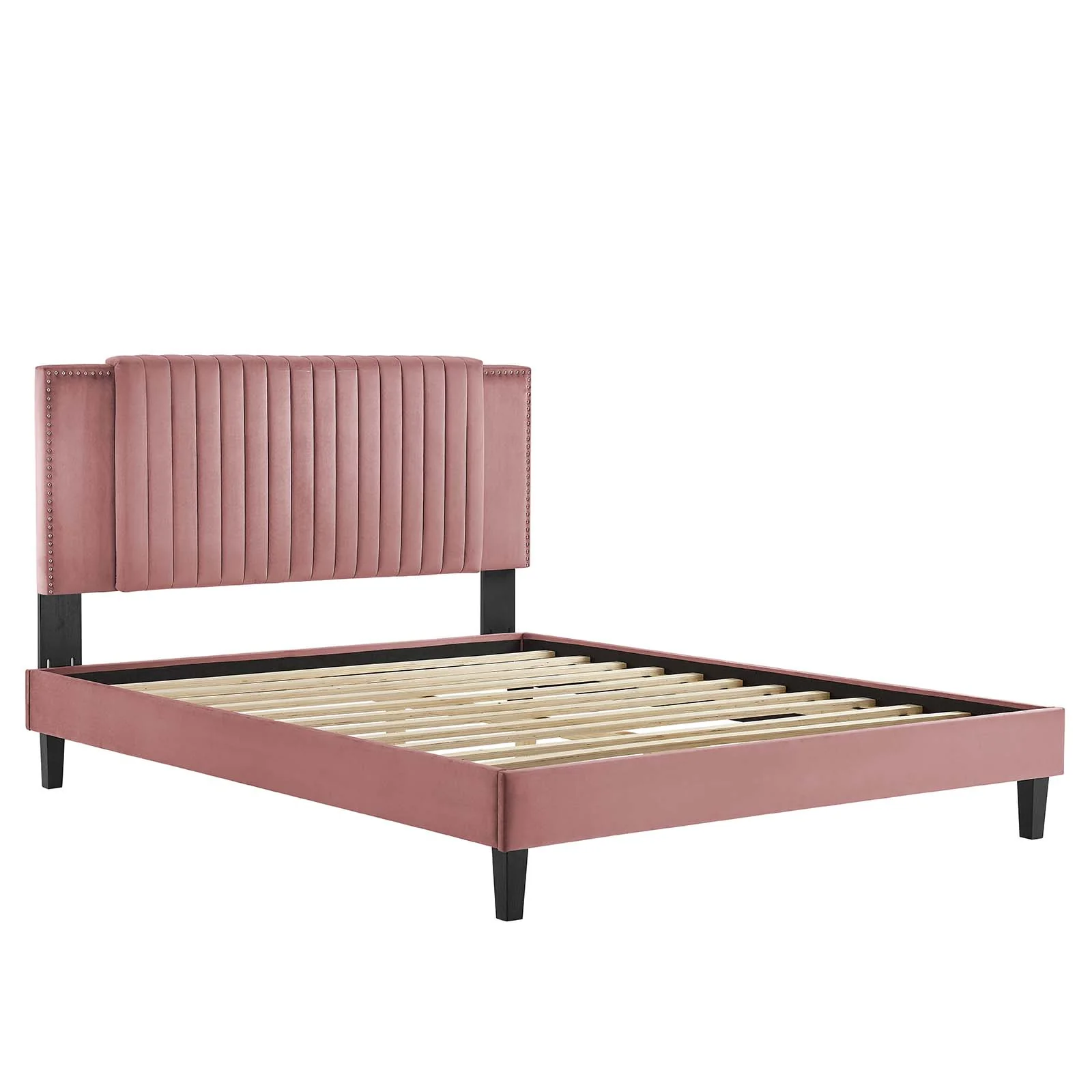Zahra Channel Tufted Performance Velvet King Platform Bed By Modway - MOD-7010 - Image 12