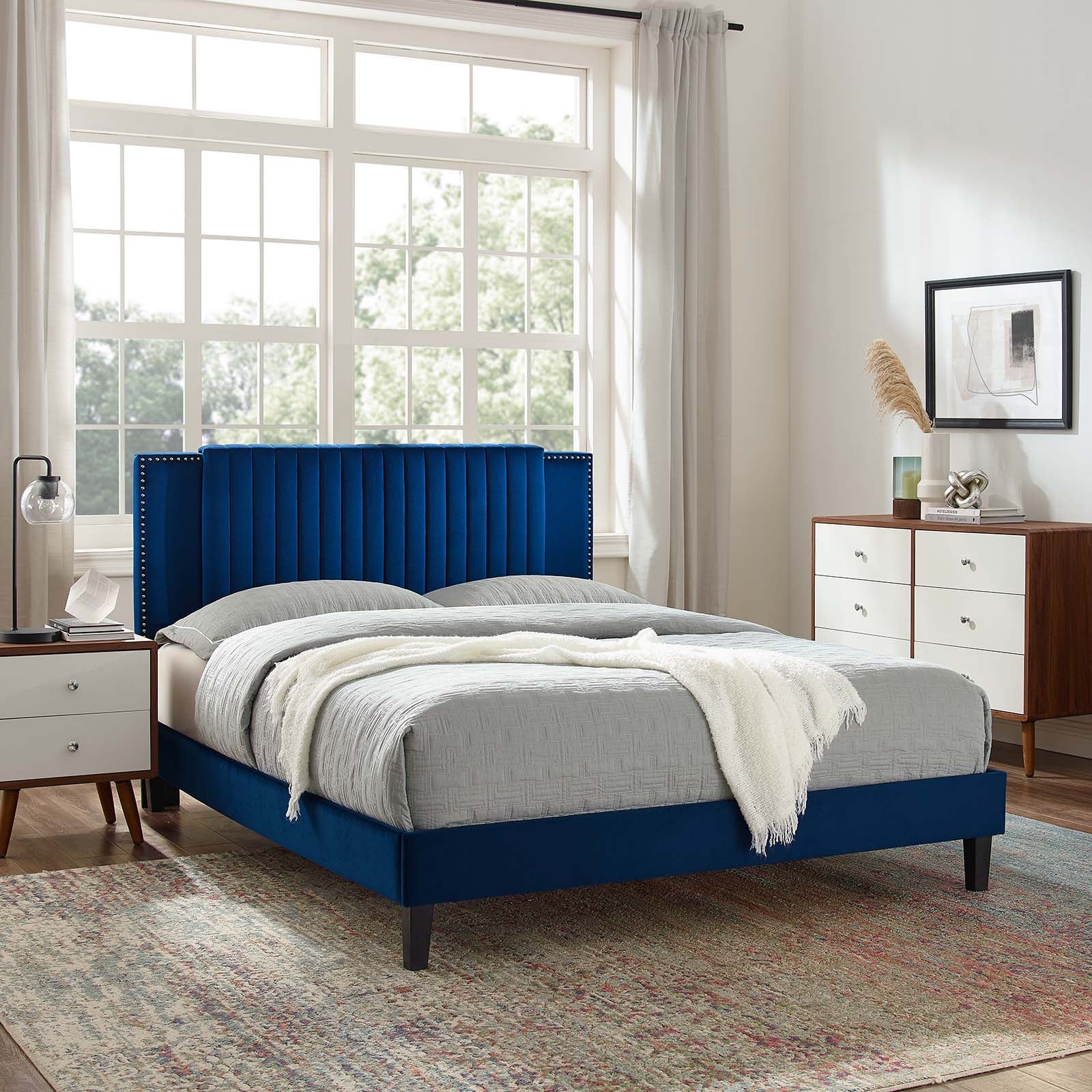 Zahra Channel Tufted Performance Velvet King Platform Bed By Modway - MOD-7010 - Image 24