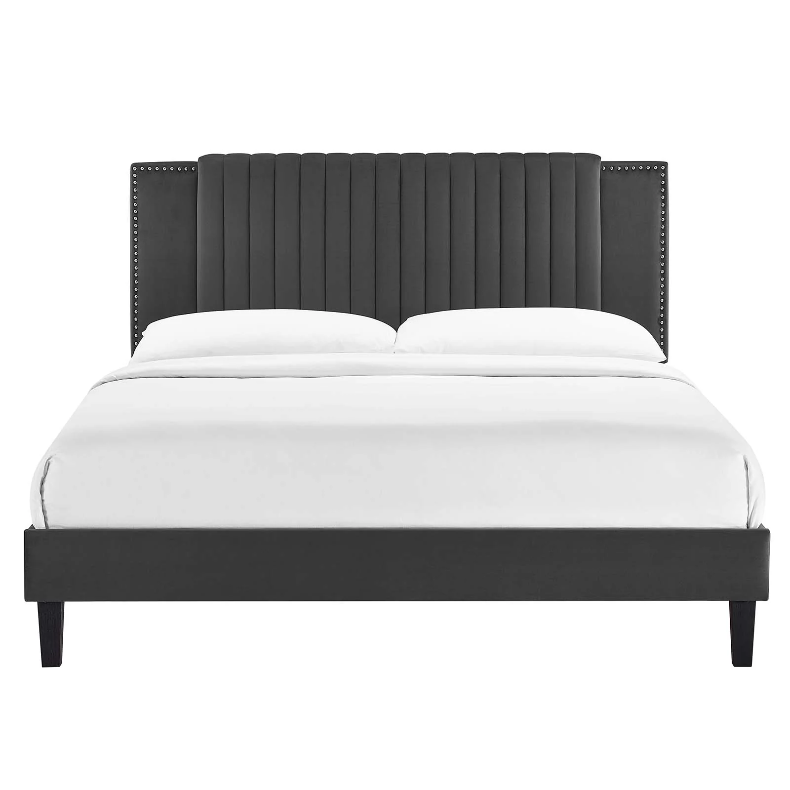 Zahra Channel Tufted Performance Velvet King Platform Bed By Modway - MOD-7010 - Image 4