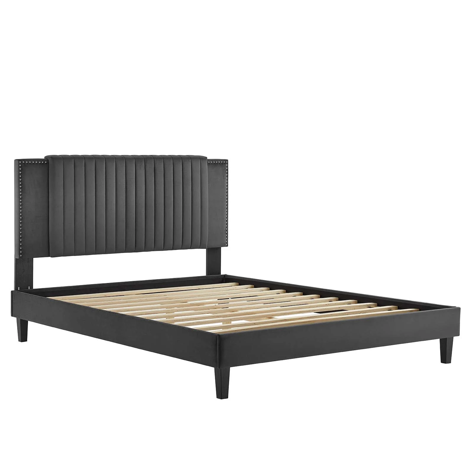 Zahra Channel Tufted Performance Velvet King Platform Bed By Modway - MOD-7010 - Image 5