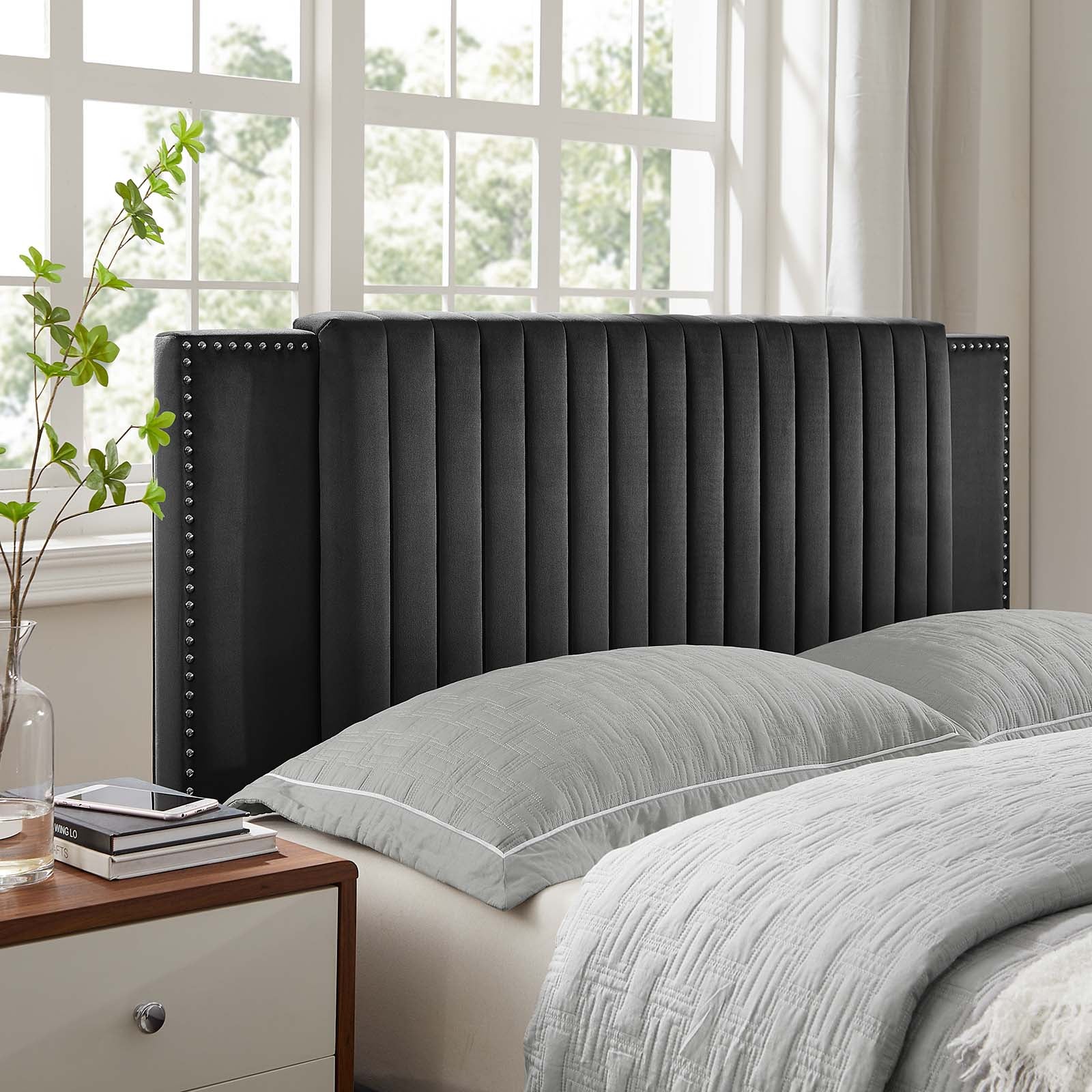 Zahra Channel Tufted Performance Velvet King Platform Bed By Modway - MOD-7010 - Image 8