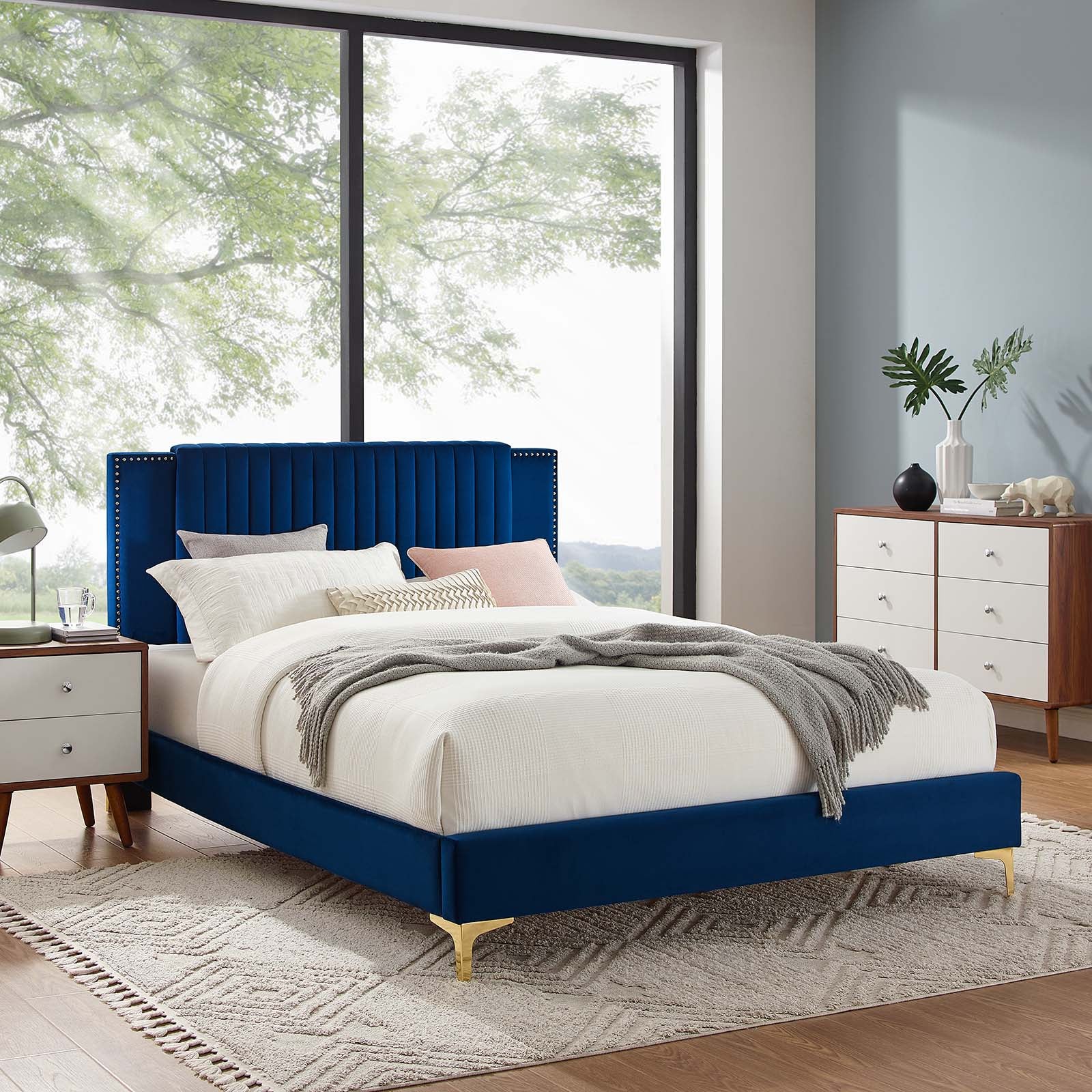 Zahra Channel Tufted Performance Velvet King Platform Bed By Modway - MOD-7014 - Image 24