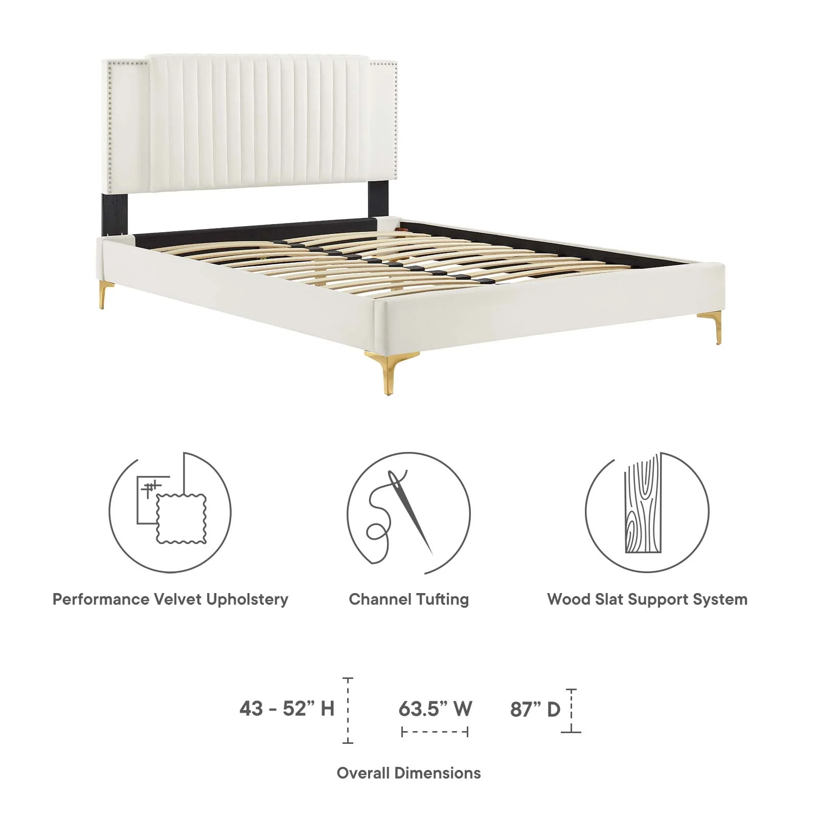 Zahra Channel Tufted Performance Velvet King Platform Bed By Modway - MOD-7014 - Image 30