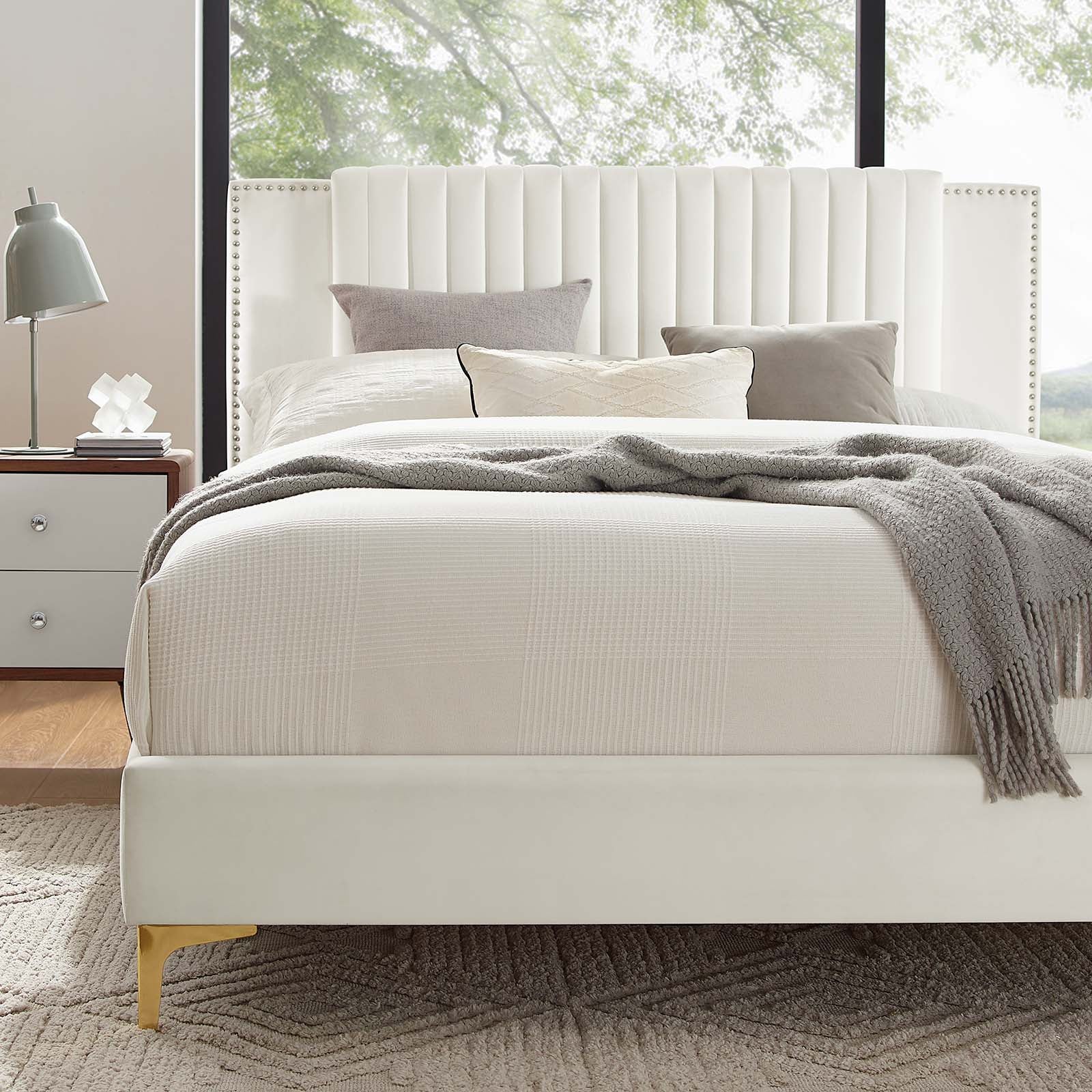 Zahra Channel Tufted Performance Velvet King Platform Bed By Modway - MOD-7014 - Image 31