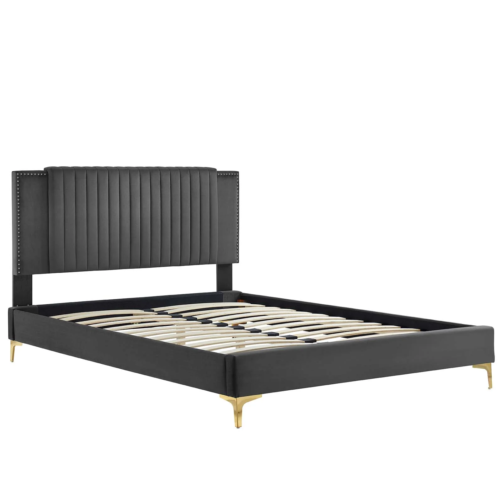 Zahra Channel Tufted Performance Velvet King Platform Bed By Modway - MOD-7014 - Image 5